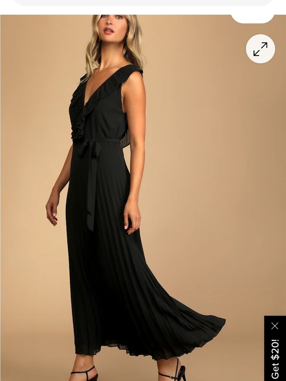 NWT Lulu’s Loved By You Chiffon Pleated Maxi Dress Size XL